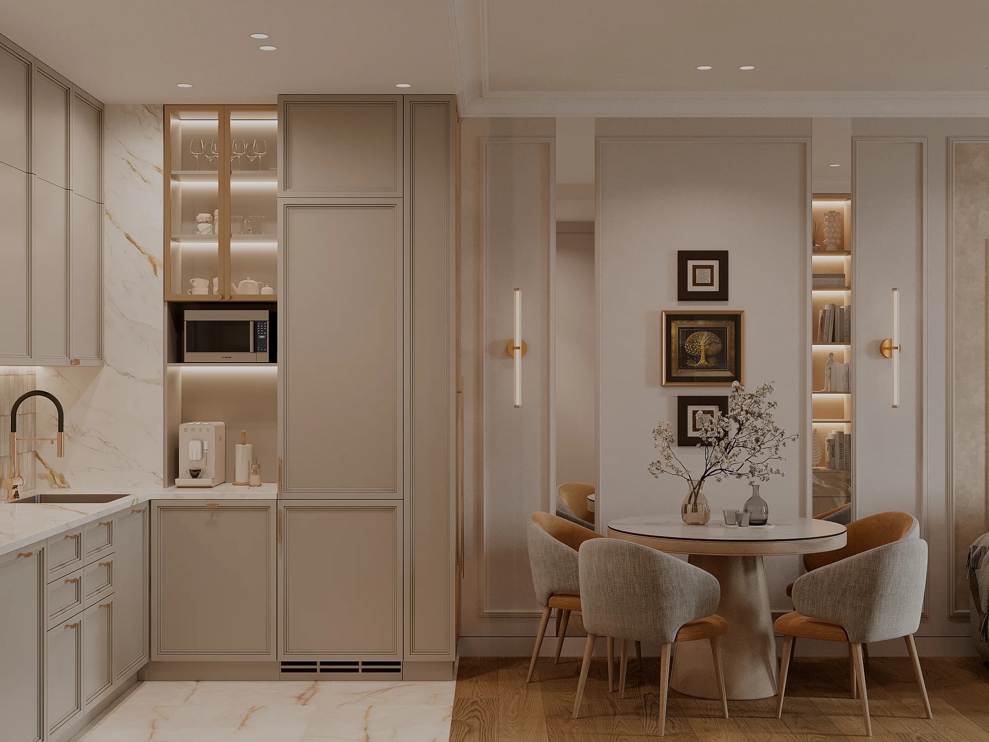 Кухня гостиная в современном стиле 