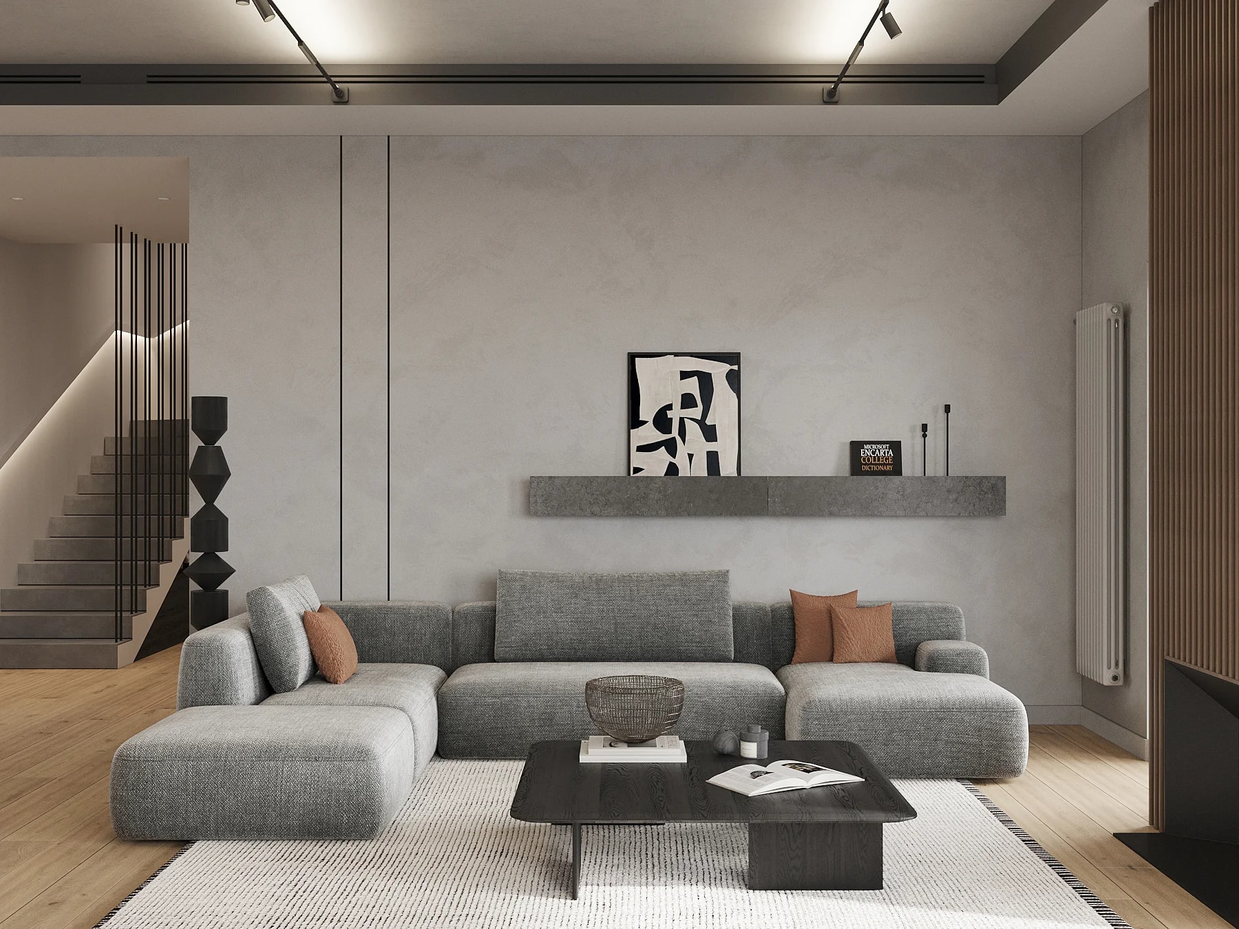 Стильная гостиная в стиле минимализм